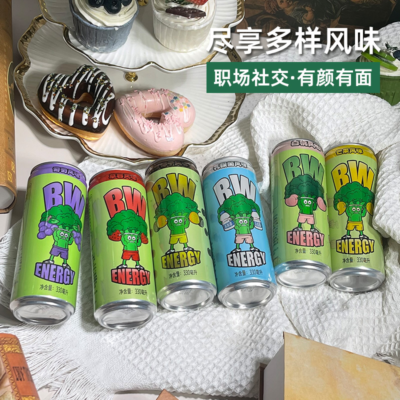 【无糖饮料】西兰花战士0糖0脂0卡运动功能饮料葡萄味330ml*6罐 - 图2