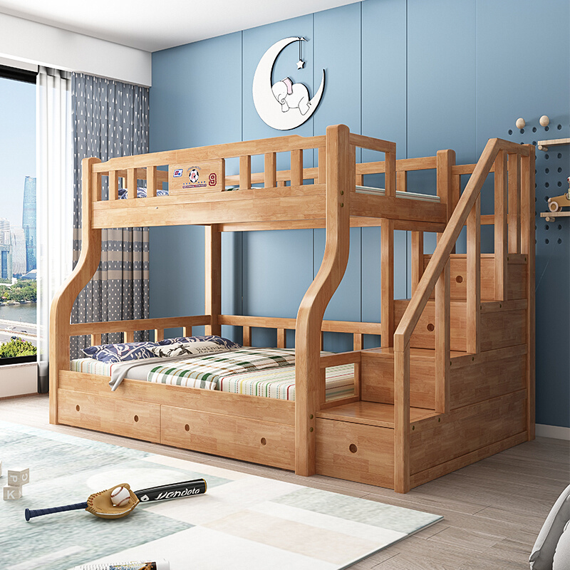 上下床双层床高低床多功能两层组合实木子母床儿童床上下铺双人床 - 图2