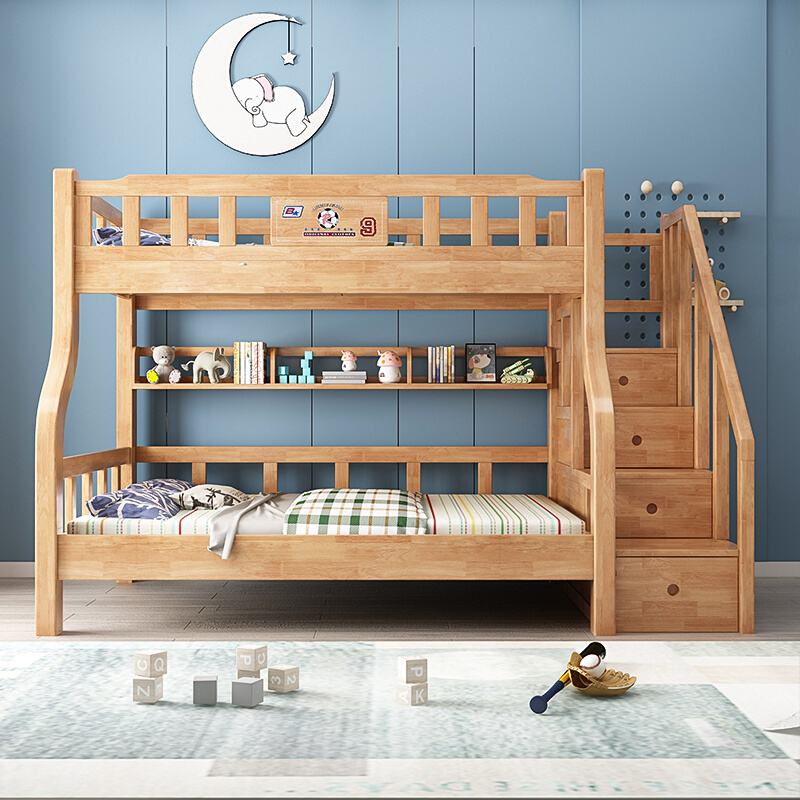 上下床双层床高低床多功能两层组合实木子母床儿童床上下铺双人床 - 图0