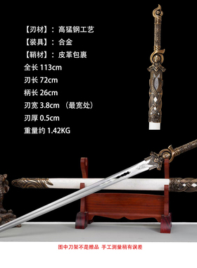 龙泉昊阙剑汉剑清剑未开刃摆件