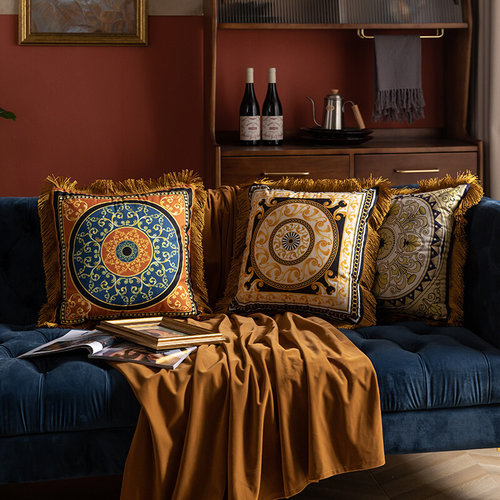 欧式客厅沙发抱枕轻奢高级感样板间抱枕套民宿床头枕套波西米亚-图2