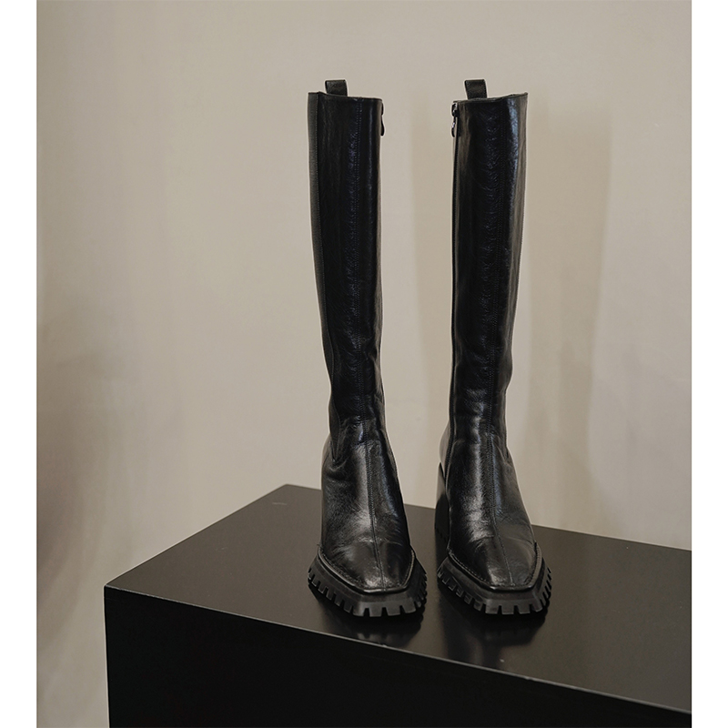 【巴黎夜旅人】裱里 气质复古长靴冬季新品女士15寸高筒百搭靴子
