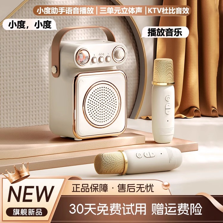 Speaker and microphone integrated family ktv children's toy