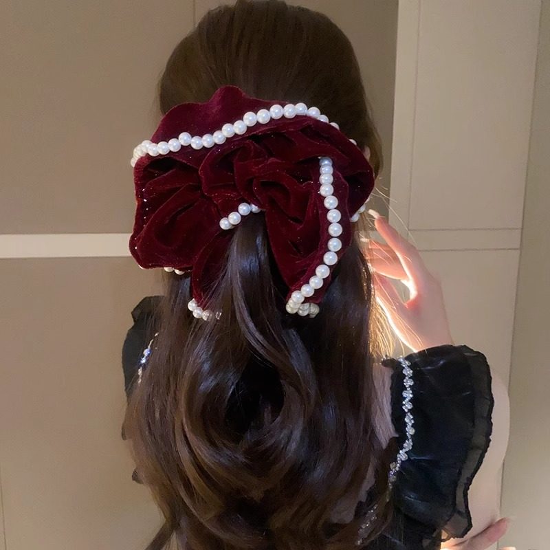 法式优雅珍珠丝绒气质大肠发圈女高级感扎发皮筋高低马尾发绳头饰,淘宝优惠券,粉丝福利购,淘宝优惠卷