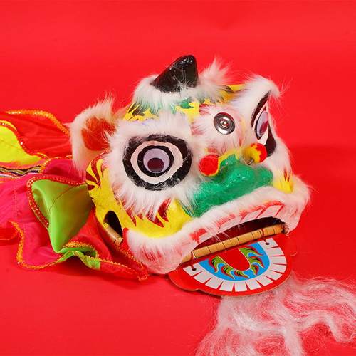 佛山传统舞狮儿童小孩狮子头醒狮幼儿舞狮表演道具套装全套小狮头 - 图0