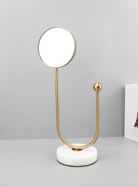 简约现代大理石金属U形镜子梳妆台客厅卧室办公室书房家居装饰品