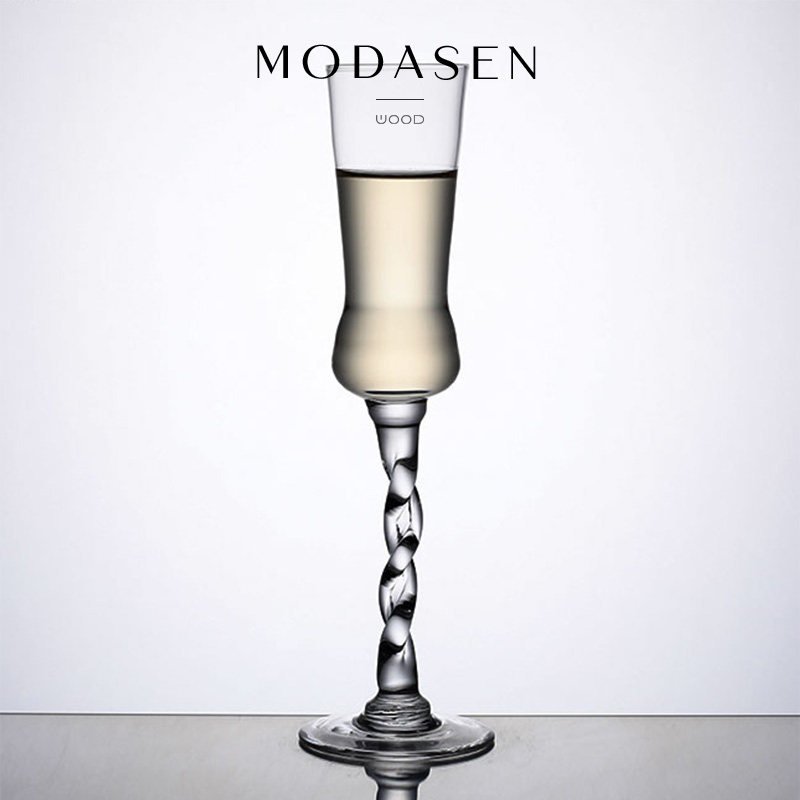 MODASEN丨秋月 KFEN创意高档玻璃香槟杯家用高脚扭扭杯白葡萄酒杯,淘宝优惠券,粉丝福利购,淘宝优惠卷