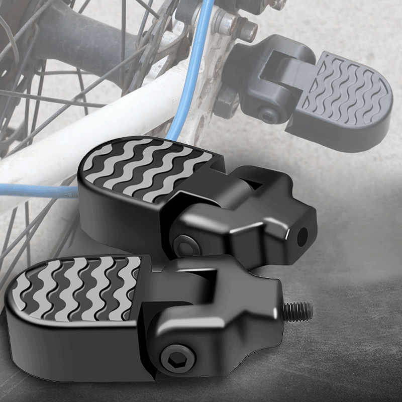 万能脚踏板自行车折叠脚踏电动车代驾载人放脚踏板脚柱铝合金材质 - 图1