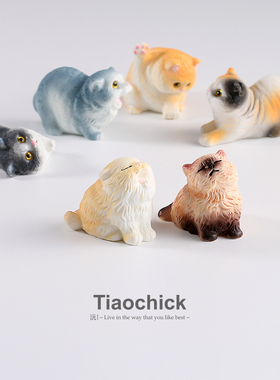 可爱迷你写实小猫咪模型桌面情绪治愈工位小摆件萌萌车载家居内饰