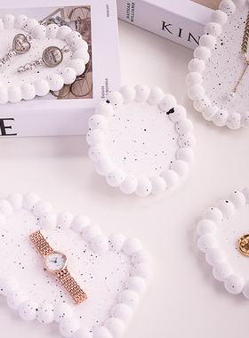 彩色石膏波浪边收纳盘拍照摄影道具背景饰品家居装饰摆件