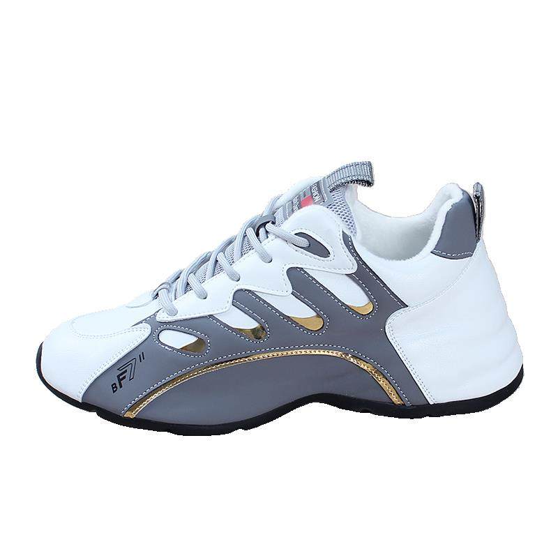 真皮男鞋春夏季新款潮牌休闲老爹鞋男士百搭情侣运动鞋皮蓬包底鞋,淘宝优惠券,粉丝福利购,淘宝优惠卷