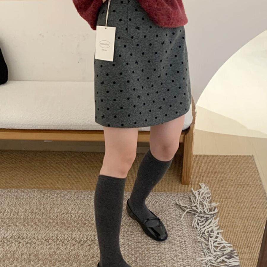 法国Rixo Rane?梨形身材波点羊毛呢半身裙女高腰灰色a字包臂短裙,淘宝优惠券,粉丝福利购,淘宝优惠卷