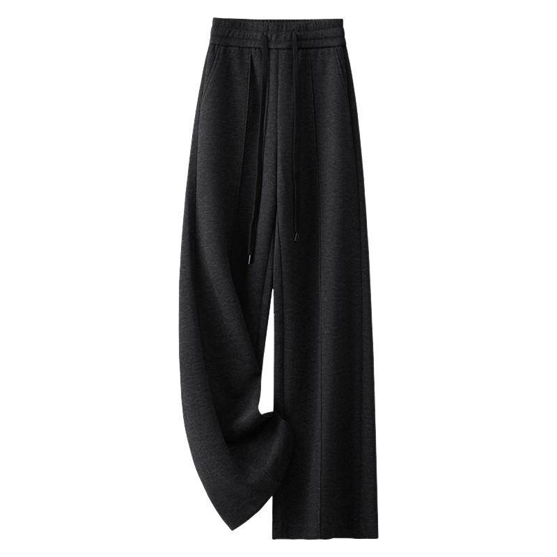 米白色加绒阔腿裤女2025秋冬新款高腰糯米裤加厚毛呢直筒裤子,淘宝优惠券,粉丝福利购,淘宝优惠卷