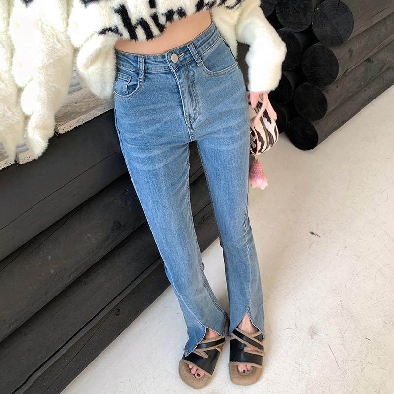 开叉微喇叭牛仔裤女2025新款春秋小个子高腰复古宽松显瘦马蹄裤子,淘宝优惠券,粉丝福利购,淘宝优惠卷
