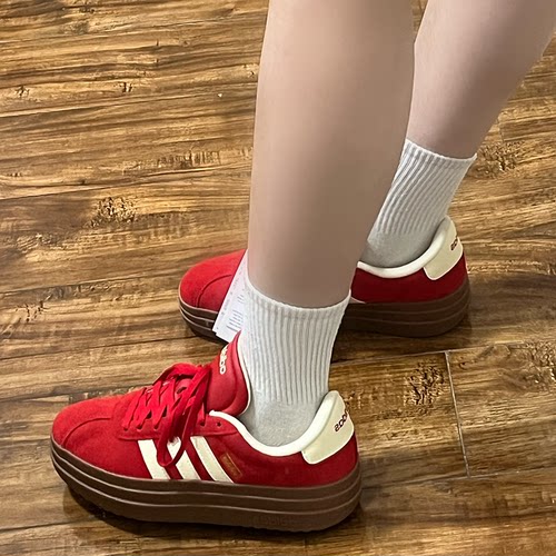 adidas VL Court Bold 舒适休闲 低帮 板鞋 女款 红色 KJ6852 - 图2
