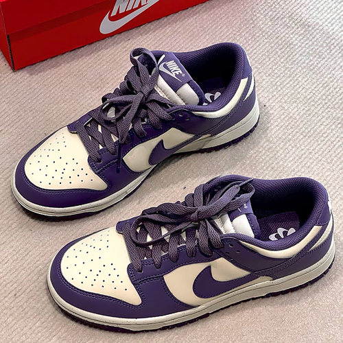 Nike Dunk Next Nature 低帮 板鞋 女款 紫白 - 图1