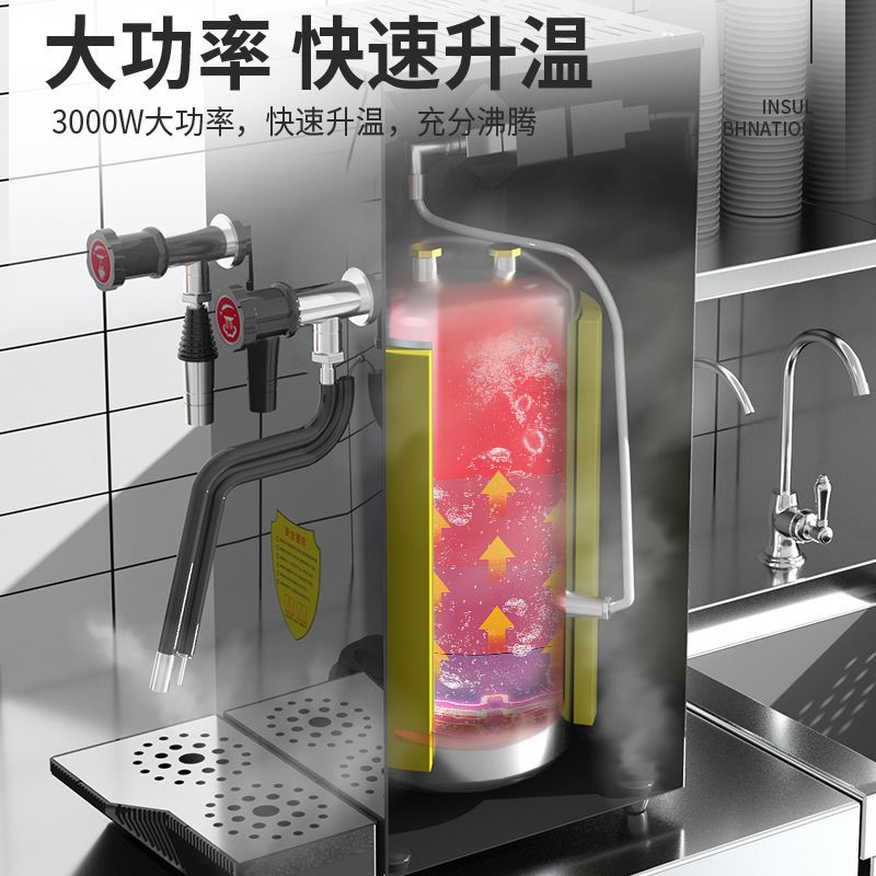 商用蒸汽开水机奶茶店蒸汽奶泡机大功率全自动咖啡奶茶加热机器 - 图0