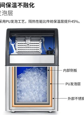 晶百誉商用制冰机一体式奶茶店咖啡店商用分体式大容量风冷制冰机