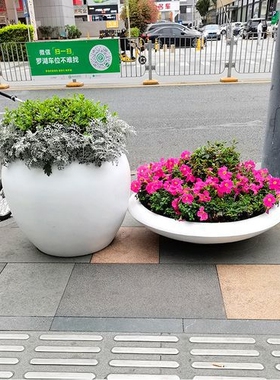 玻璃钢花盆商场美陈创意组合玻璃钢花盆售楼部迎宾玻璃钢花盆