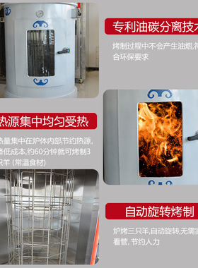 烤羊炉旋转自动碳烤商用专用炉烤全羊炉子全自动烤羊腿烤羊排炉