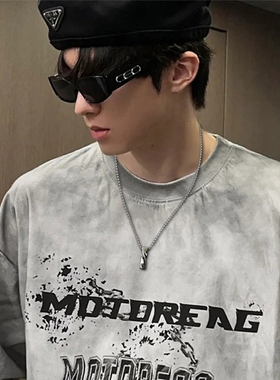 简约百搭螺旋莫比乌斯吊坠项链男