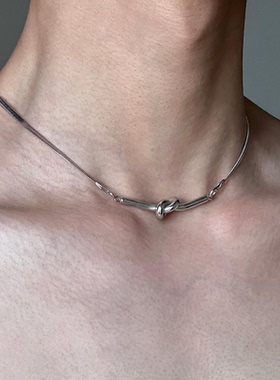 冷淡风简约打结趣味项链锁骨链