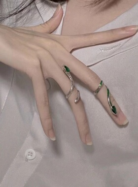 小众斯莱特林灵蛇关节戒指女ins