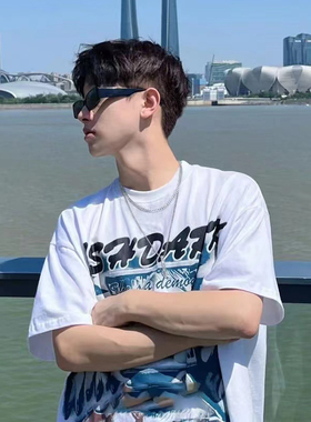 港风钛钢不掉色长条项链男潮