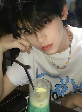 美式拼接雏菊项链男女款小众设计