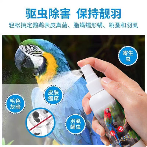 鹦鹉鸟类用一喷净驱虫药体外除螨虫喷雾八哥玄凤鸽子除羽毛虱跳蚤 - 图0