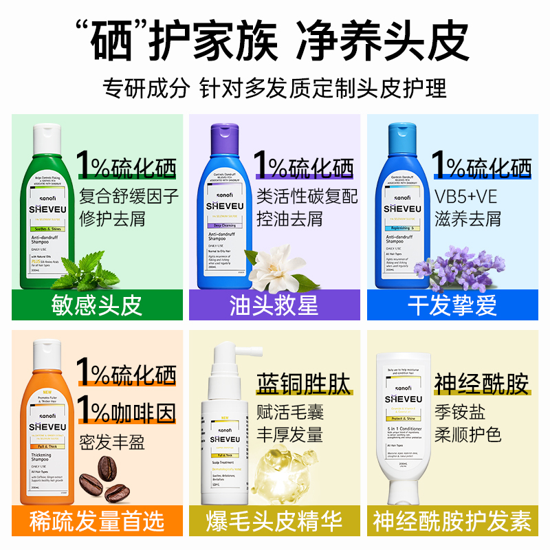 【官方直售】修护舒缓去头皮屑控油二硫化硒澳洲SHEVEU赛逸洗发水