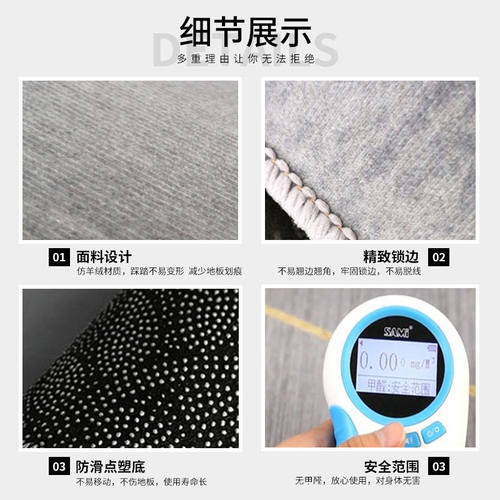 黑色地毯客厅轻奢级感地垫家用沙发垫子2024新款入户门垫垫子 - 图0