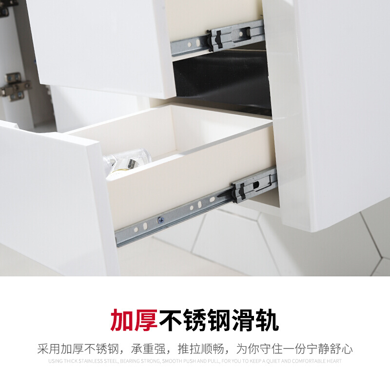 欧帝奴（OUDINU）现代简约欧式浴室柜镜柜组合卫生间洗手盆悬挂式 - 图3