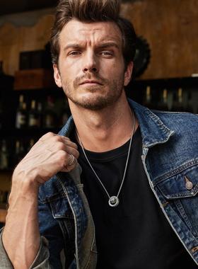 【徐海乔同款】IDEAGEMER六字箴言纯银项链男生ins潮小众复古吊坠