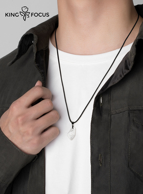 许愿石999纯银男项链男士男朋友男款银吊坠生日礼物送男生高级感