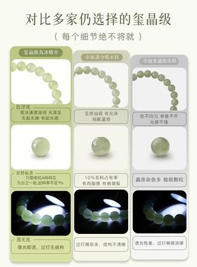高端天然和田玉手串女款手链玉石冰晴水散珠手镯白玉轻奢小众礼物