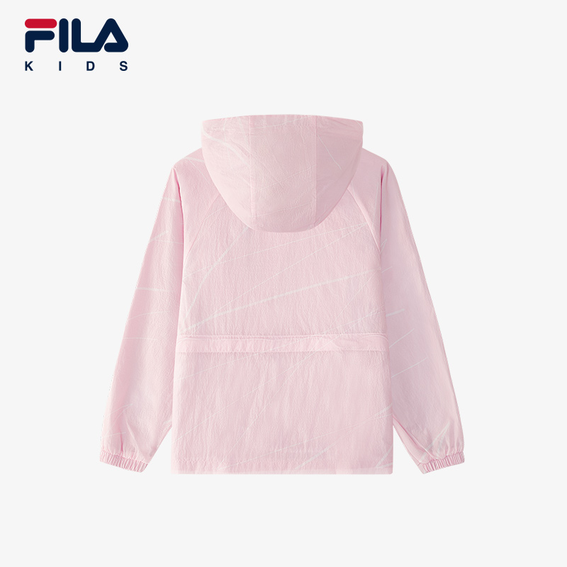 FILA斐乐儿童运动童装2024秋冬新款中大童梭织运动服女童连帽外套 - 图0