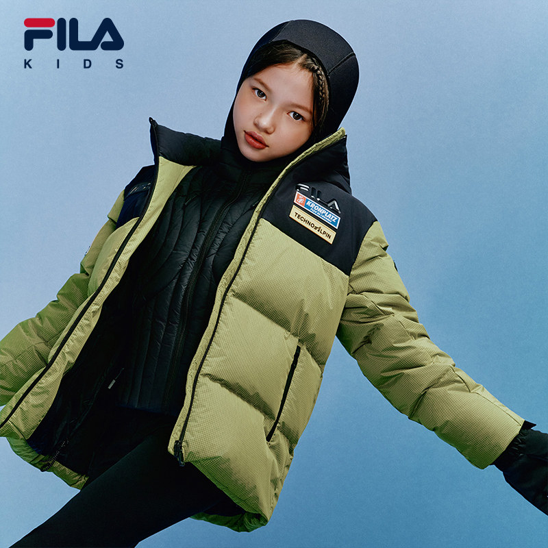 【钻石绒】FILA斐乐儿童鹅绒羽绒服2025冬男女童外套中大童面包服,淘宝优惠券,粉丝福利购,淘宝优惠卷