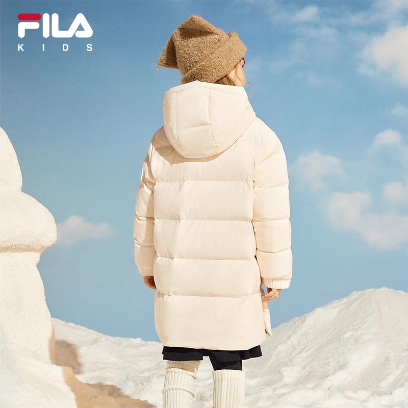 【斐护科技】FILA斐乐儿童羽绒服中长款2024冬季新款男女童外套潮 - 图0