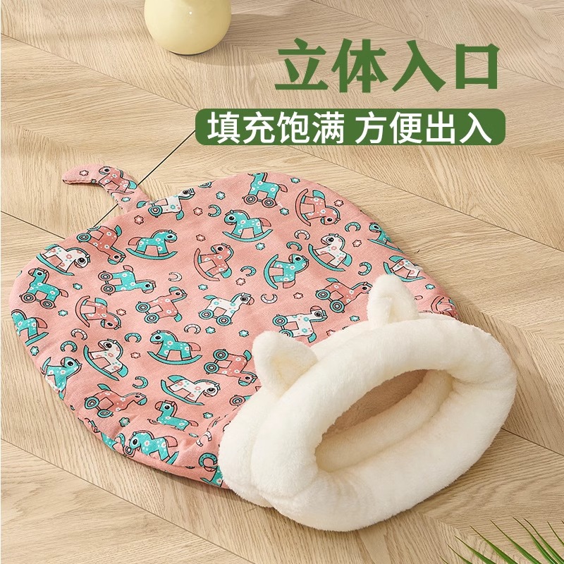 封闭式睡袋猫窝冬天保暖隧道安全感躲避冬季钻洞可拆洗小猫睡觉用