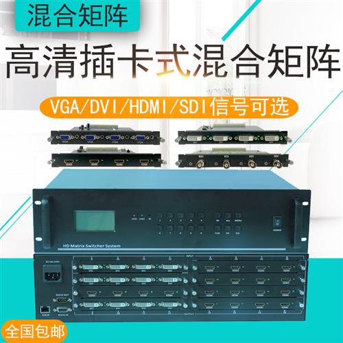 16/32进32出HDMI/DVI/VGA/SDI/AV/HDBaseT插卡高清混合矩阵DP矩阵 - 图0