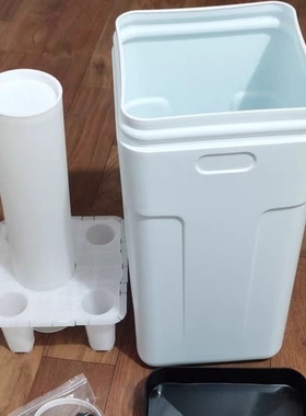 25升家用软水机盐桶25升盐箱方形白色软水机配件厨柜款小型盐箱