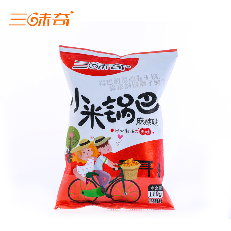 【三味奇小米锅巴110gX8袋】麻辣锅巴大包囤货宿舍追剧解馋小零食
