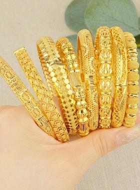 跨境迪拜镂空手镯珠宝阿拉伯中东非洲埃塞俄比亚月亮刺绣手镯新娘