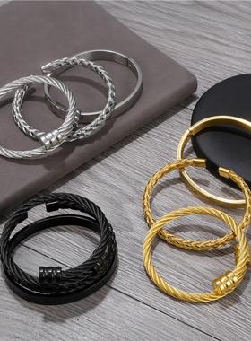 Titanium Steel Bracelet Set Punk Style Men Boy Roma Bracelet