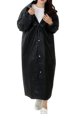 1pc EVA Raincoat Women/Men With Hat Buttons Slicker Poncho R