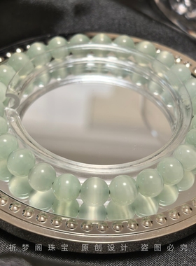 收藏级天然绿纹石手链阿富汗玉女