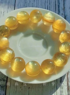 天然猫眼黄金锂云母水晶手链高品