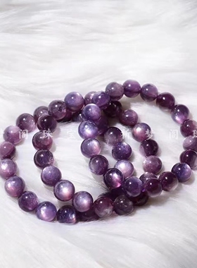 天然紫锂云母手链女九紫离火手串