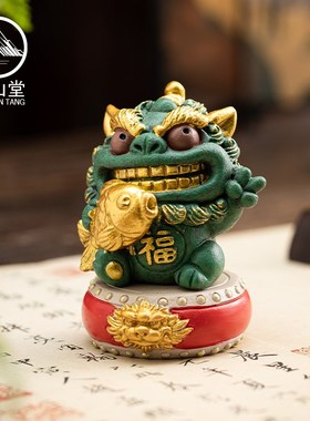 锦山堂前程似锦泉州文创招财貔貅桌面小摆件麒麟工位治愈离职礼物